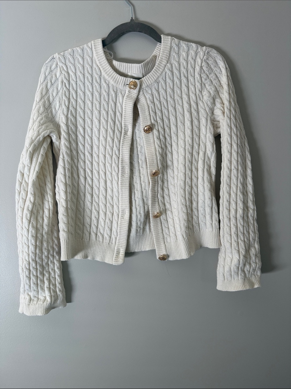 H&M Cream Cable-Knit Button Cardigan